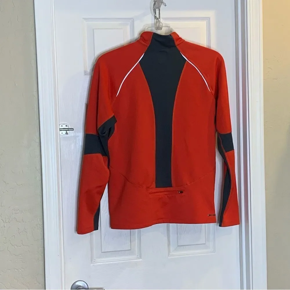 The North Face Mens Red Track Jacket Stretch Knit 1/2 Zip Pull Over Size Medium